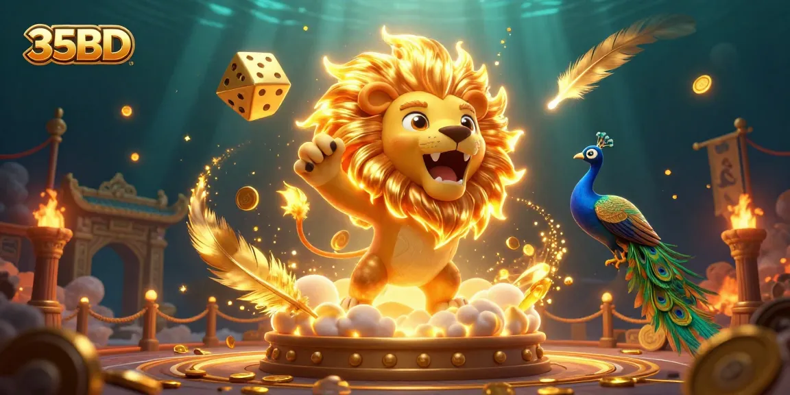Experience the thrilling gameplay at 35BD with a dynamic 3D casino illustration featuring immersive elements.